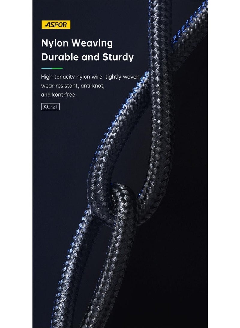 أسبور كيبل جوال ASPOR AC-19 USB-C إلى USB-C – قدرة 60 واط - Image 2